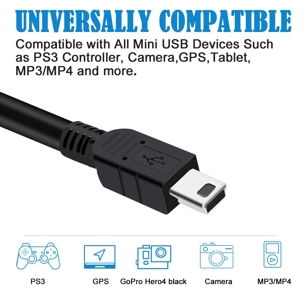 BestCH USB Power Cord Cable for Sony Playstation 3 PS3 Controller SIXAXIS Charger PSU