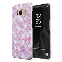 BURGA Phone Case Compatible with Samsung Galaxy S8 - Charming Esmeralda Light Pink Moroccan Tiles Pattern Marble Mosaic Cute Case for Women Thin Design Durable Hard Plastic Protective Case