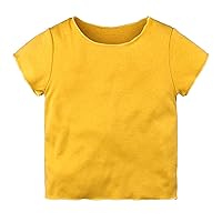 Boy Athletic Undershirt Toddler Kids Baby Boys Girls Solid Short Sleeve Crewneck T Shirts Tops Tee Clothes Boys
