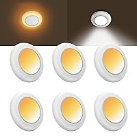 Mboylov Led Disk Lights 4/5/6 inch, Recessed Ceiling Lighting with Night Light 15W 1450LM Surface Mount Dimmable, Led Disc Lights Ceiling J-Box Or Recessed Can Installation, 5 Color Selectable, 6 Pack