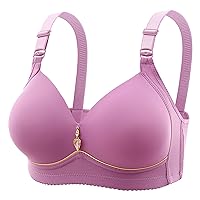 Ladies' Non Steel Ring Comfortable Breathable Gathering Lingerie Non Thin Cup Smooth Text Bra Size A Bras for