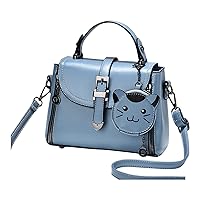 FANDARE Women Handbag Top Handle Bag Waterproof Satchel Bag Shoulder Bag Crossbody Bag PU Leather Messenger Bag for Work Travel Office Party Shopping Blue