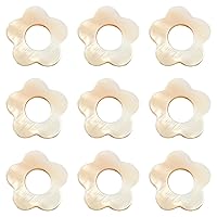 LiQunSweet 30 Pcs Natural Freshwater White Shell Frames Beads Dyed Flower Beads Drilled Loose Spacer Beads for DIY Craft Necklace Earring Bracelet
