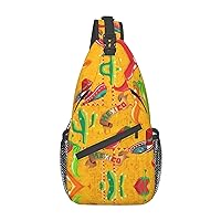 Sling Bag Cactus.. Print Sling Backpack Crossbody Chest Bag Daypack For Hiking Travel
