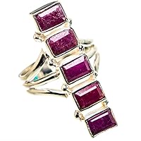 Ana Silver Co Large Ruby Ring Size 6.25 (925 Sterling Silver) - Handmade Jewelry, Bohemian, Vintage RING132315