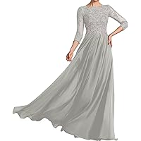 Mother of The Bride Dresses for Wedding Chiffon Lace Appliques Formal Evening Gowns Wedding Guest Dresses for Women