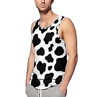 Cow Pattern Men's Tank Top Casual T-Shirts Sleeveless Funny Tees Beach Shirt Print
