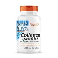 Collagen Types 1 and 3 with Peptan, Non-GMO, Gluten Free, Soy Free, Supports Hair, Skin, Nails, Tendons and Bones, 1000 mg, 180 Tablets