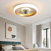 20'' Modern Indoor Flush Mount Ceiling Small Ceiling Fan, Remote & APP Control Hallway Light Fixtures Ceiling for Bedroom/ Living Room/ Small Space