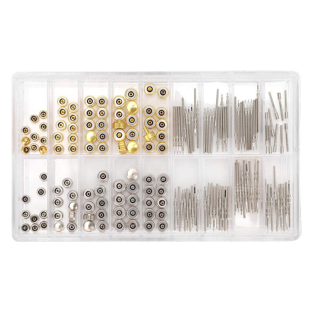 Watch Kit, Watch Repair Kit, Watch Spring Bar, Watch Crowns Repairing Replacement Tool, Watch Repairing Tool Accessory Watch Stem Extender + Crowns Accessory Repairing Replacement Tool Kit with Box