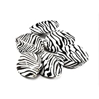 Zebra Print Almond Plastic Printed Beads (20 mm x 30 mm) (1 String) - for Jewellery Making, Decoration, Art and Craft