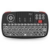 (Upgrade) i4 Mini Bluetooth Keyboard with Touchpad, Blacklit Portable Wireless Keyboard with 2.4G USB Dongle for Smartphones, PC, Tablet, Laptop TV Box iOS Android Windows Mac.Black