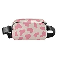 ALAZA Pink Cow Spot Belt Bag Waist Pack Pouch Crossbody Bag with Adjustable Strap for Men Women College Hiking Running Workout Travel