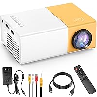 Projector,Meer Mini Projector,Portable Movie Projector,Neat Home Projector,Compatible with iPhone,Android,Windows,Firestick,PS5,Laptop,Tablet,Provide HDMI,USB,Earphone,AV Port and Remote Controller