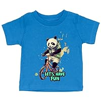 Let's Have Fun Panda Print Baby Jersey T-Shirt - Funny Baby T-Shirt - Cool Design T-Shirt for Babies