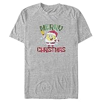 Nickelodeon Men's Big & Tall Merry Christmas Santa Spongebob T-Shirt
