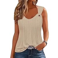 Women Summer Tops Casual Spaghetti Strap Tank Tops 2024 Loose Fit Trendy Lace Sleeveless T Shirts