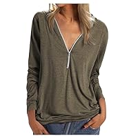 Women's 1/4 Zip Pullover Long Sleeve Quick Dry Top Daily T-Shirt