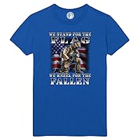 Stand for The Flag Kneel for The Fallen Printed T-Shirt
