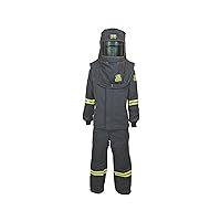 Arc Flash Suit Kit - 140 Cal - Includes Hood, Coat, Bib; Size XL Ventilation System and Light - TCG Series