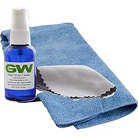 GW Magic Screen Cleaner Kit - Best for All HDTVs, 4K Ultra HD, Smart LED TV, Touch Screens, Kindle, Tablets, Laptops, Samsung, LG, Sony, Vizio with Spray Bottle and Microfiber Cloths