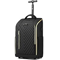 Rolling Backpack, Waterproof Backpack with Wheels for Business Commuter, Carry on Backpack with Laptop Compartment, Fit 15.6/18 Inch Laptop, Wheeled Backpack for Adults