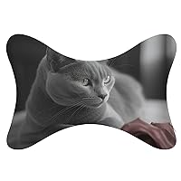 2 Pack Car Neck Pillow Cat and Rose Car Headrest Pillow Memory Foam Car Pillow Breathable Removable Cover Universal Headrest Pillow for Travel Car Seat Driving & Home