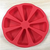 8 Cavity Cake Pans 3D Silicone Cake Mold DIY Baking Pastry Tools Cake Mould Oven Bread Pizza Bakeware-Red