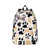 Cute Dog Paw Prints Large Capacity Backpack, Men'S And Women'S Fashionable Travel Backpack, Leisure Work Bag,