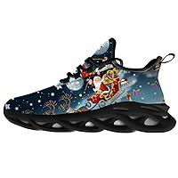 Christmas Shoes for Women Men Road Running Walking Tennis Breathable Lightweight Sneakers Santa Shoes Gifts for Men Women