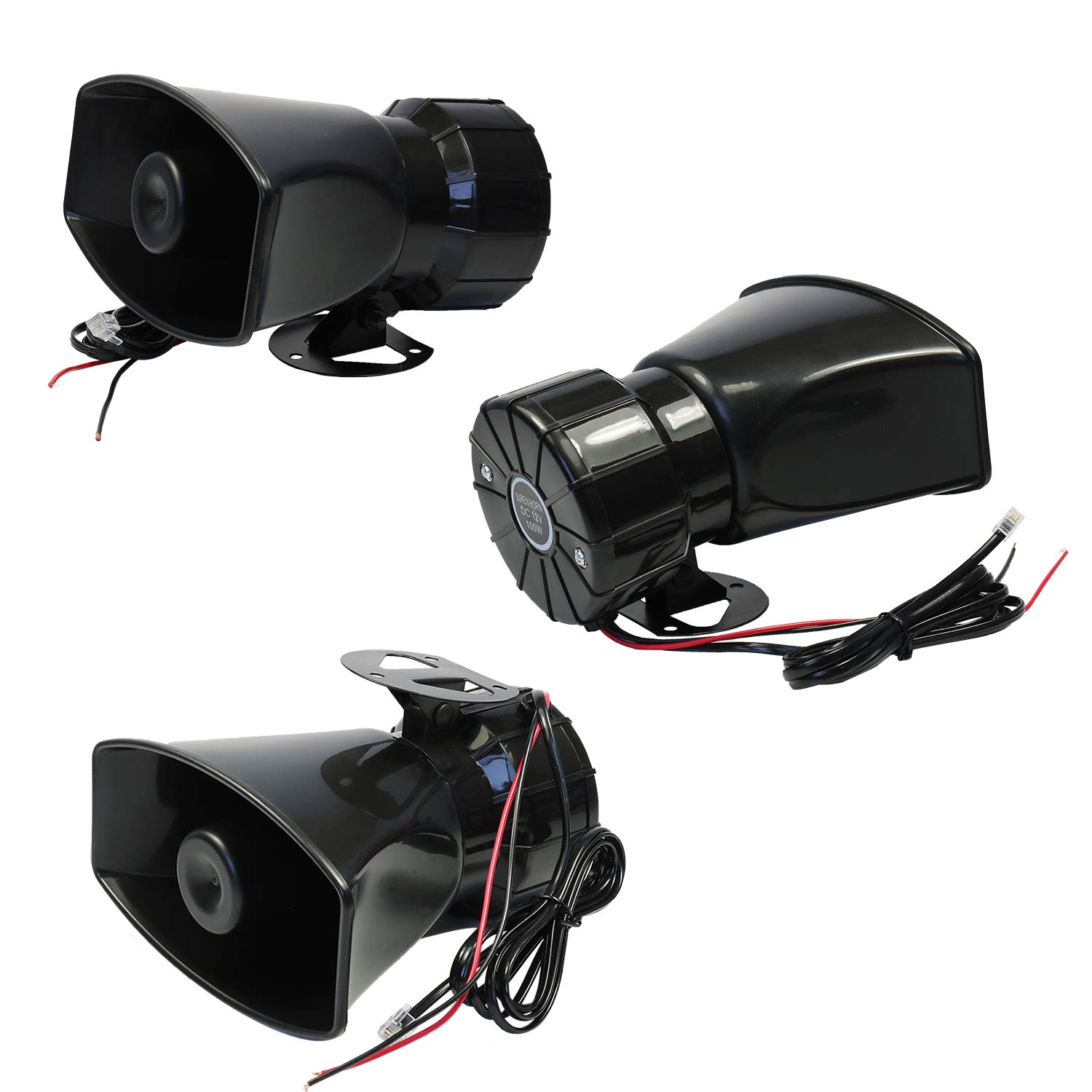 Car Siren Horn 7 Tone Sound Siren Police Mic PA Speaker Car System Emergency with Microphone Amplifier-100W Emergency Sound Electric Horn-12V