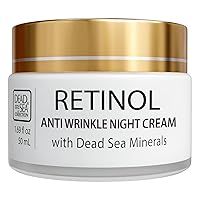 Dead Sea Collection Anti-Wrinkle Night Cream for Face with Retinol and Sea Minerals - Nourishing and Moisturizer Face Cream (1.69 fl.oz)