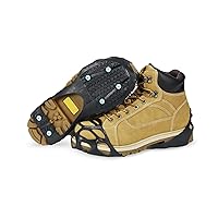 All Purpose Ice Cleats - Pulse Grip Tread for Maximum Grip - 12 Replaceable Spikes, Fits Most Footwear (1 Pair)