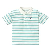 Boys Vintage Tee Striped Short Sleeved Lapel Unisex Children's T Shirt Go So Hard Top