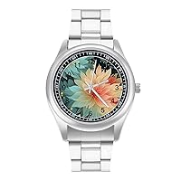 Dahlia Pinnata Flower Watch Fashion Simple Wrist Watch Analog Quartz Unisex Watch for Father