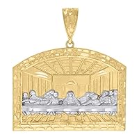 10k Two tone Gold Mens Nugget Last Supper Religious Charm Pendant Necklace Measures 48.2x44.2mm Wide Jewelry Gifts for Men