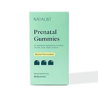 Natalist Prenatal Gummies for Her Daily Preconception & Pregnancy Formula Women's Wellness Multivitamins + DHA Omega-3 from Algae - Mixed Berry, Vegetarian, Gluten-Free, Non-GMO - 90 Count
