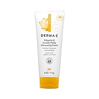 DERMA-E Vitamin C Gentle Daily Cleansing Paste – Vitamin C Face Mask or Cleanser with Turmeric - Facial Mask Brightens & Clarifies, 4.0 Oz