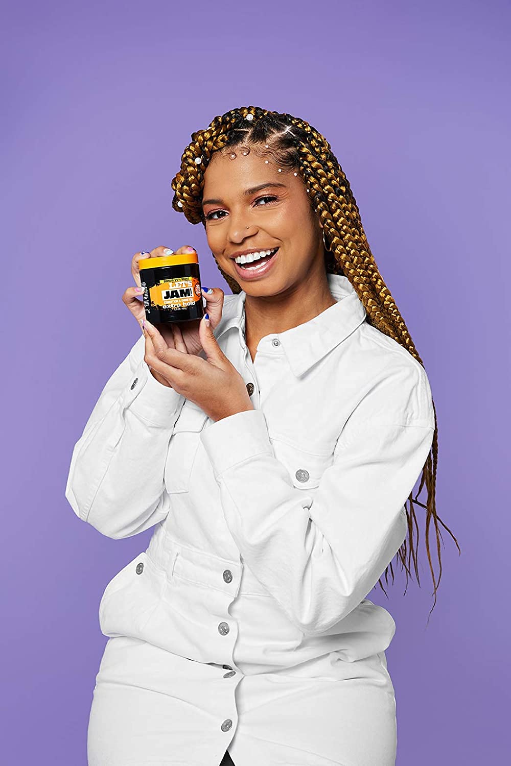 SoftSheen-Carson Let's Jam! Shining and Conditioning Hair Gel by Dark and Lovely, Extra Hold, All Hair Types, Styling Gel Great for Braiding, Twisting & Smooth Edges, Extra Hold, 4.4 oz