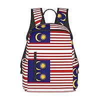 Malaysia Flag print Lightweight Laptop Backpack Travel Daypack Bookbag for Women Men for Travel Work
