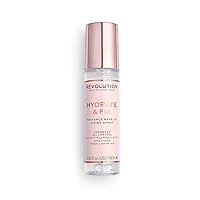 Makeup Revolution Hydrate & Fix Fixing Spray, Infused with Hyaluronic Acid, Matte Finish, Vegan & Cruelty-Free, 3.38 Fl Oz