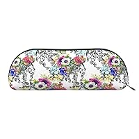 Garden Blossoming Wildflowers Birds Leaves Branches Print Cosmetic Bags For Women,Receive Bag Makeup Bag Travel Storage Bag Toiletry Bags Pencil Case