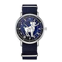 Aries Zodiac Sign Design Nylon Watch for Men and Women, Constellation Astrological Theme Wristwatch, Astrology Lover Gift