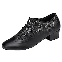 Men's Classic Lace-up Snakeskin Leather Closed Toe Practice Social Dacne Salsa Chacha Samba Jazz Rumba Ballroom Latin Modern Dance Shoes