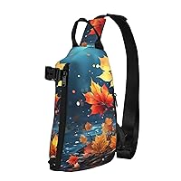 Sling Bag for Women Men Shoulder Bag Frame with garland Chest Bag Travel Fanny Pack Lightweight Casual Daypack