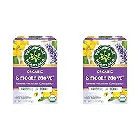 Traditional Medicinals Tea, Organic Smooth Move, Relieves Occasional Constipation, Senna, 16 Tea Bags (Pack of 2)