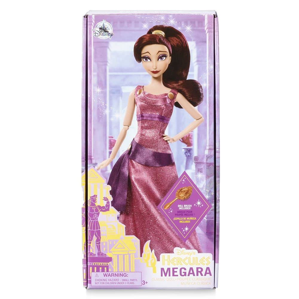 Disney Store Official Megara Classic Doll for Kids, Hercules, 11½ Inches, Includes Brush, Fully Poseable Toy in Glittery Dress - Suitable for Ages 3+ Toy Figure