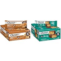 Quest Nutrition Chocolate Peanut Butter & Chocolate Coconut Hero Protein Bars, High Protein, Low Carb, Gluten Free, Keto Friendly, 12 Count Each
