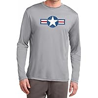 Mens Distressed Air Force Star Moisture Wicking Long Sleeve
