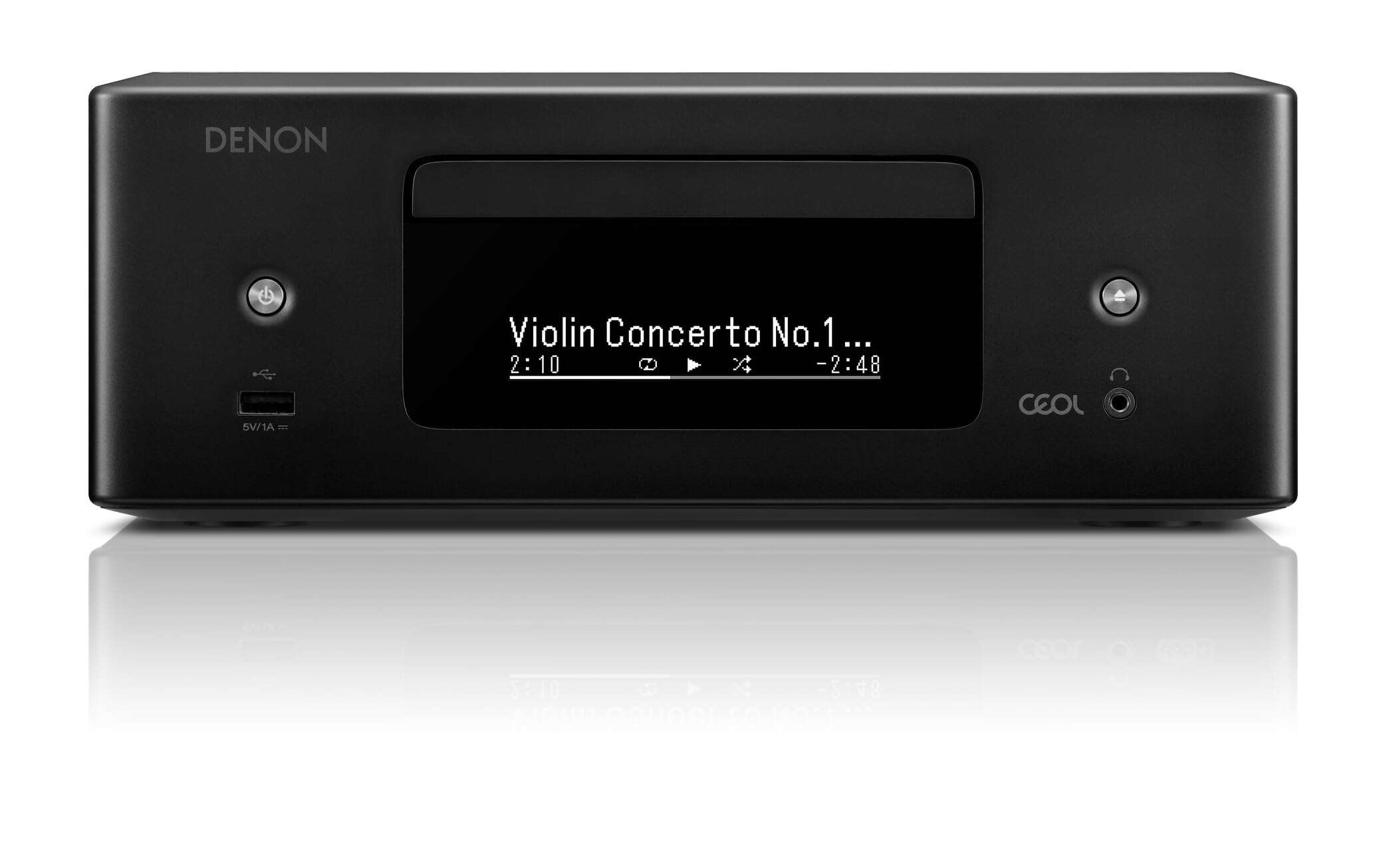 Denon RCD-N12 (2023 Model), Bluetooth CD Player with Integrated AM/FM Radio Tuner, & Wi-Fi, Perfect for Smaller Rooms and Houses, Amazon Alexa Compatibility, Supports Gaming Consoles, TV & More